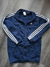 Adidas Original 3 Stripe Navy Full Zip Warm Up Jacket Unisex Sz L