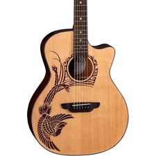 Luna Oracle Phoenix Grand Concert Acoustic-Electric Guitar Natural
