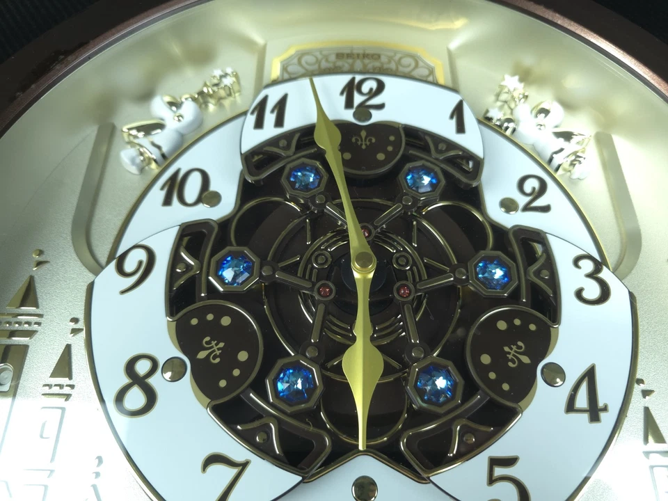 Seiko Swarovski Clock Melody in Motion Wall QXM491BRH 18 Melodies READ - Image 4 of 4