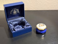 Royal Stratford enamel trinket box with Jack Russel