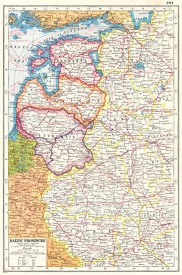 LETTLAND LITAUEN ESTLAND. Baltische Provinzen E Preußen Russland Petrograd 1920 Karte