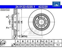 2 St. Bremsscheibe Ate 24.0122-0220.1 FüR Audi A4 A4 Avant