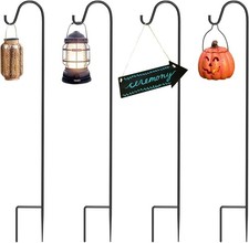 4 Stück 100cm GartenSchäferhaken Hirtenhaken Gartenstab Schäferstab Laternenstab