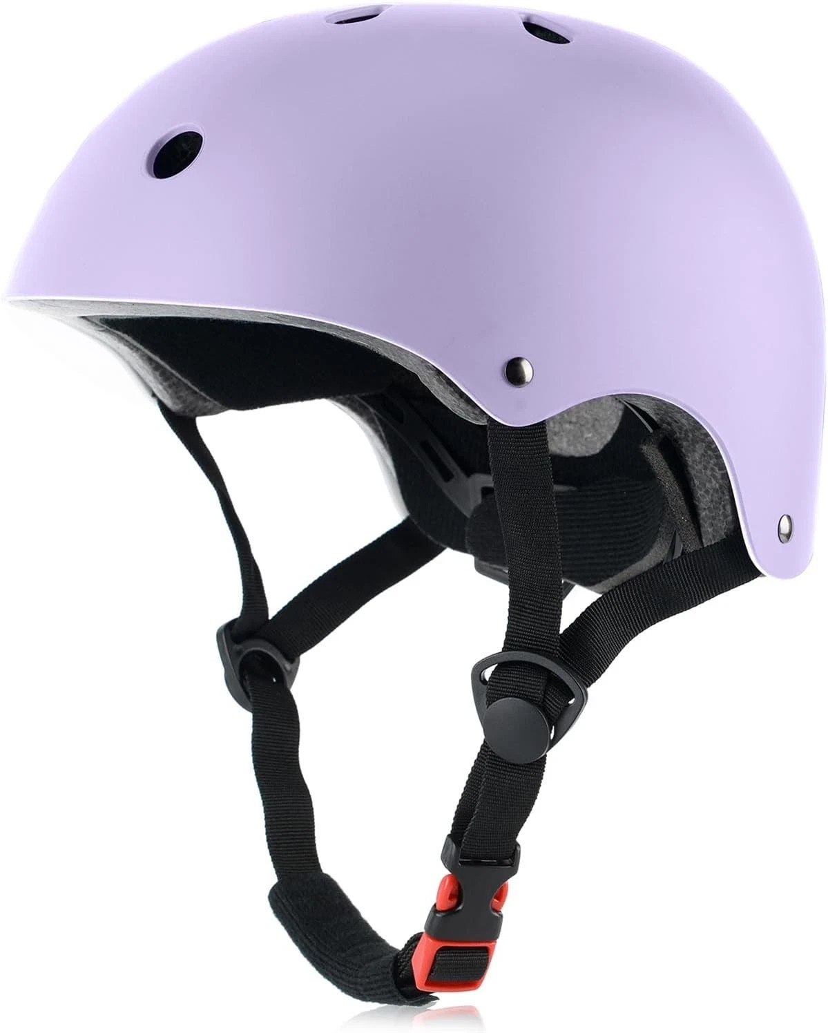 Casco de Bicicleta para Niños, Grande: 57-61 cm / 22.4"-24", Patín Lavanda Pálida Exterior