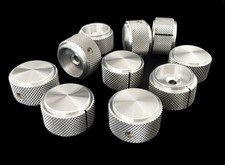 NEW / 10 LOT  25mm 15/16" x 15mm  4mm ID KNURLED Precision AL METAL KNOBS