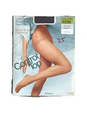 JC Penney Control Top Super Shaper Pantihose Average Smokey Grey Pantyhose NOS