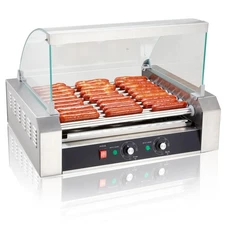 SYBO Hot Dog Roller, 30 Hot Dogs 11 Rollers Grill Cooker Machine with Removab...