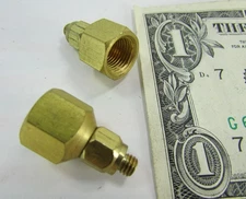 2 Clippard Brass Straight Swivel Fittings, 1/8” NPT Female/ #10-32 Adapter 15050