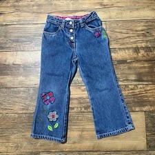 Vintage Y2K Gymboree 2001 Floral Embriodered Patchwork Denim Girl's Jeans