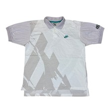 VTG 90s Nike Challenge Court Tennis Polo Shirt Men's Medium Agassi Rare