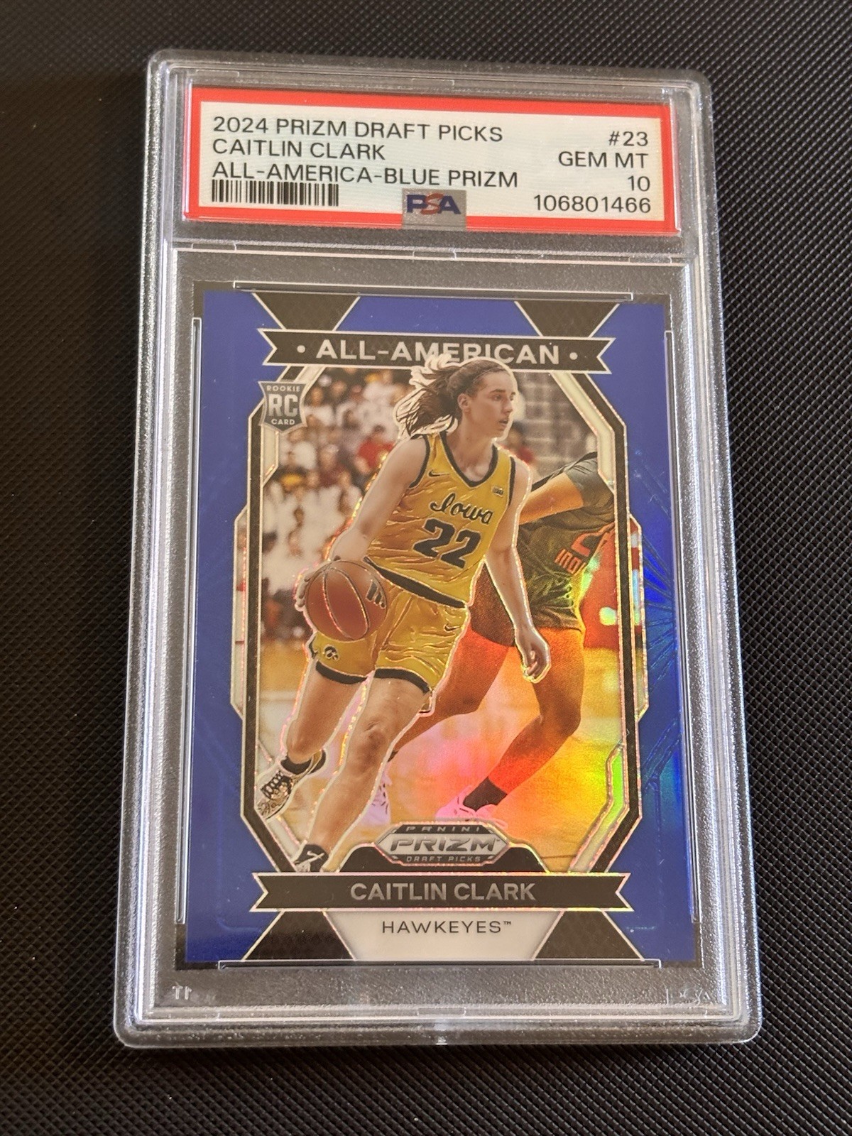 2024 Panini Prizm Draft Picks Caitlin Clark Blue /199 RC PSA 10 All-American