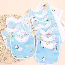 Baby Bibs Blue Pink Waterproof No Mess Free Eating Babies Newborn Toddler Shower