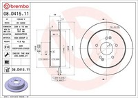 2X Bremsscheibe Prime Line - UV Coated Brembo 08.D415.11 FüR Ssangyong Korando 2