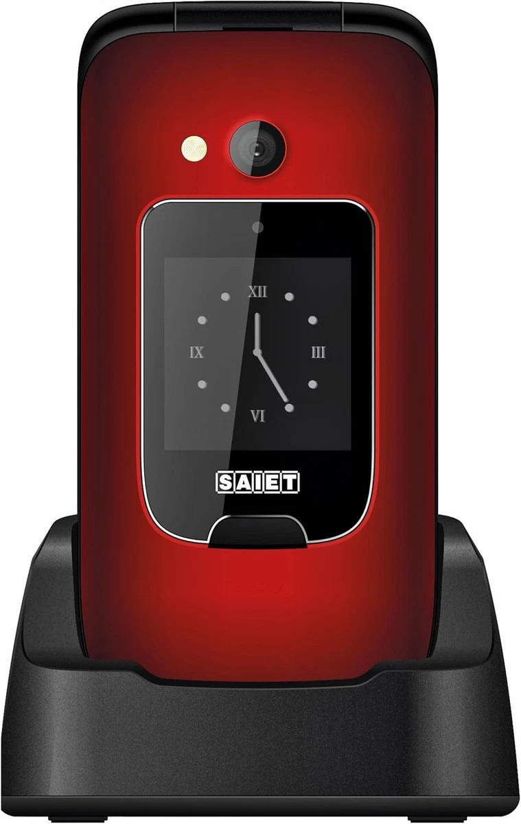 SAIET VANTO Cellulare A Conchiglia Per Anziani - Base Di Ricarica, Tasti Grandi Retroilluminati E Tasto SOS - Blu - 3