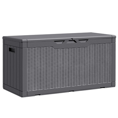 #ad 100 Gallon Resin Deck Box Lockable Large Outdoor Storage Boxes for Garden Too... $159.37