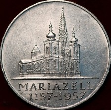 Uncirculated 1957 Austria 25 Schilling Silver Foreign Coin