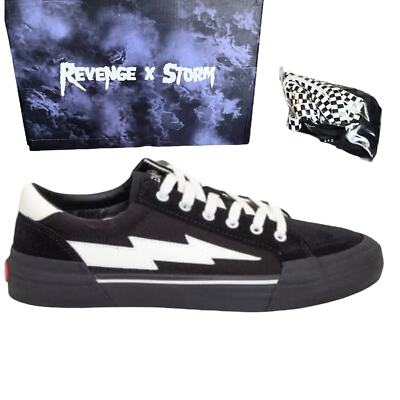 Revenge x Storm Low Top Sneakers Black White Mens 7, Womens 