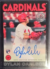 2021 Topps Dylan Carlson RC 1986 Topps Rookie Black Parallel Auto /199