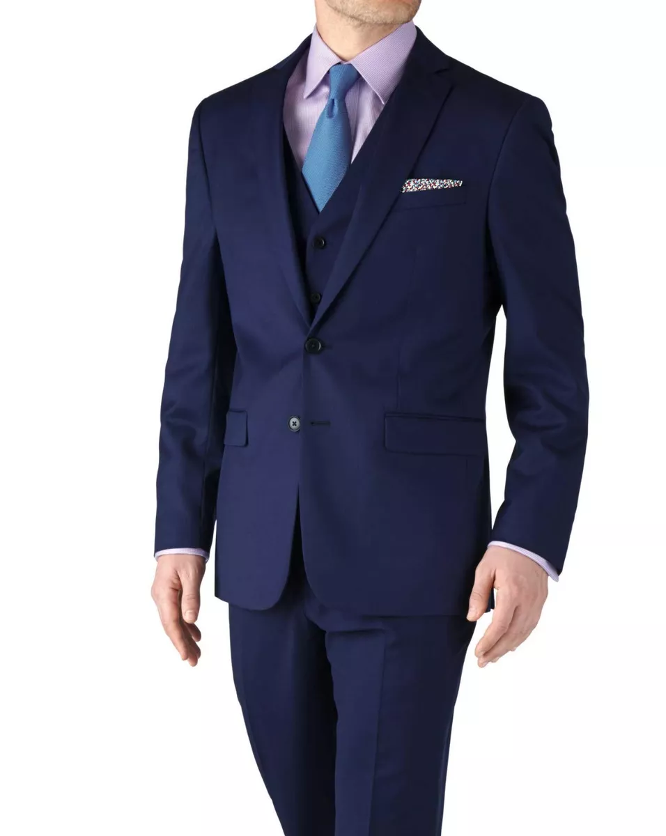 Men's Royal Blue Twill Slim Fit Suit Jacket