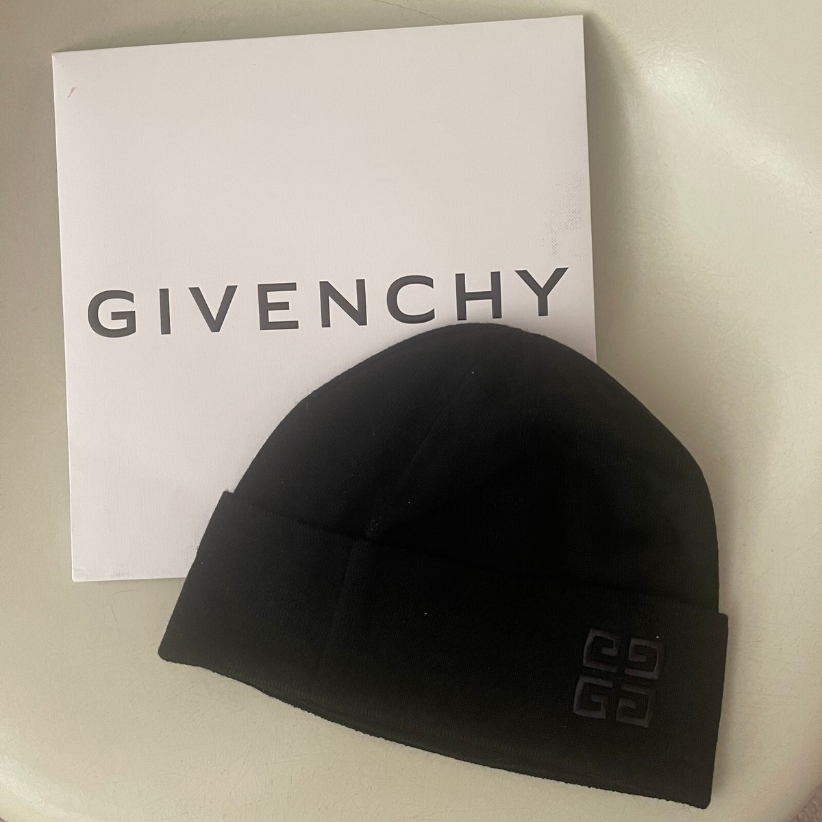 Givenchy 4G Embroidered Raised Logo Wool Beanie Cream Off White One Size NWT GIVENCHY Logo Beanie Watchcap Hat Wool 4G Emroidered Unisex  main image 2