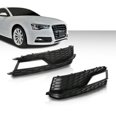 Fit For 13-16 Audi A5 S-Line S5 Front Bumper Fog Light Grilles Cover Trim Black