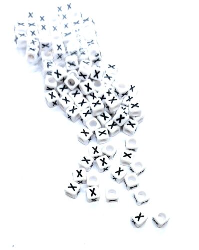 100pcs 6mm white cube mixed, vowel and single letters acrylic Alphabet beads - Picture 27 of 33