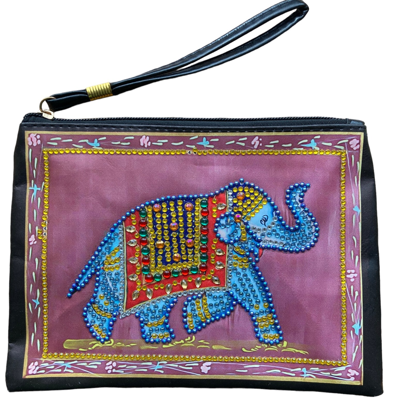 rhinestone clutch small elephant pattern multicol… - image 7