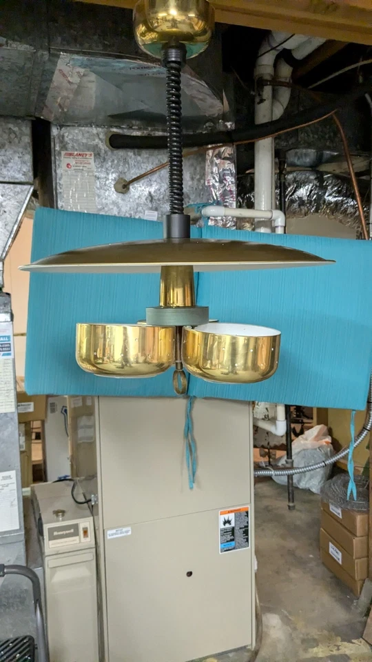 Vintage C. 1956 Virden Mid Century MCM Atomic Pull-Down Lightolier Chandelier - Image 3 of 4