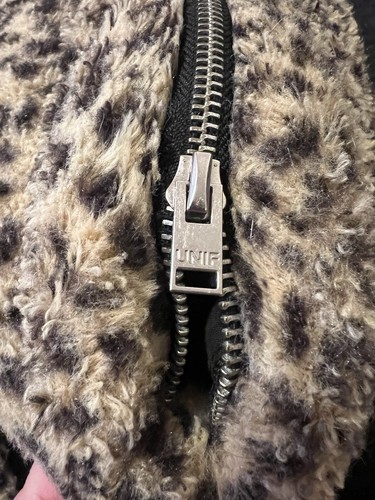UNIF Leopard Print Fuzzy Faye Bag Teddy Bear Tote Cheetah Soft Sensory Preowned - Picture 10 of 17