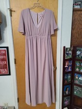 Show Me Your Mumu Emily Empire Maxi Dress Neutral Mauve Chiffon, 3X, NEW