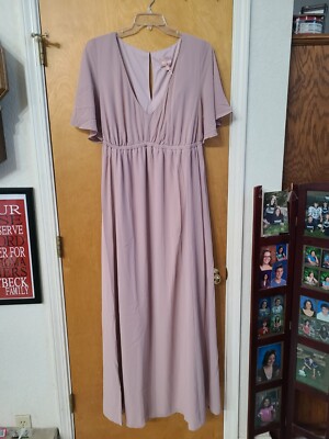 Show Me Your Mumu Emily Empire Maxi Dress Neutral Mauve