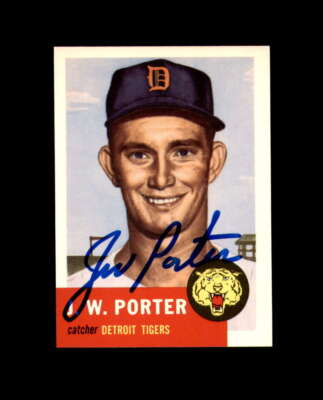 J.W. Porter Hand Signed 1991 1953 Topps Archives Detroit Tigers Autograph