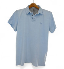 Quicksilver Men's Festival Light Powder Pastel Sky Blue Short Sleeve Polo Size L