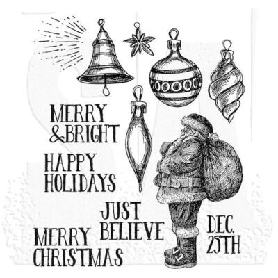 Tim Holtz Cling Rubber Stamps - Festive Sketch CMS283