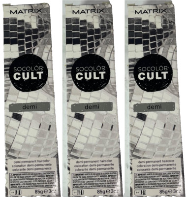 3 Matrix SOCOLOR CULT DEMI PERMANENT Hair Color 3 oz ea DISCO SILVER