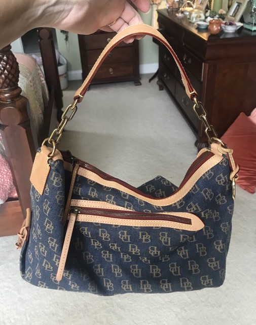 dooney and bourke blue and brown purse