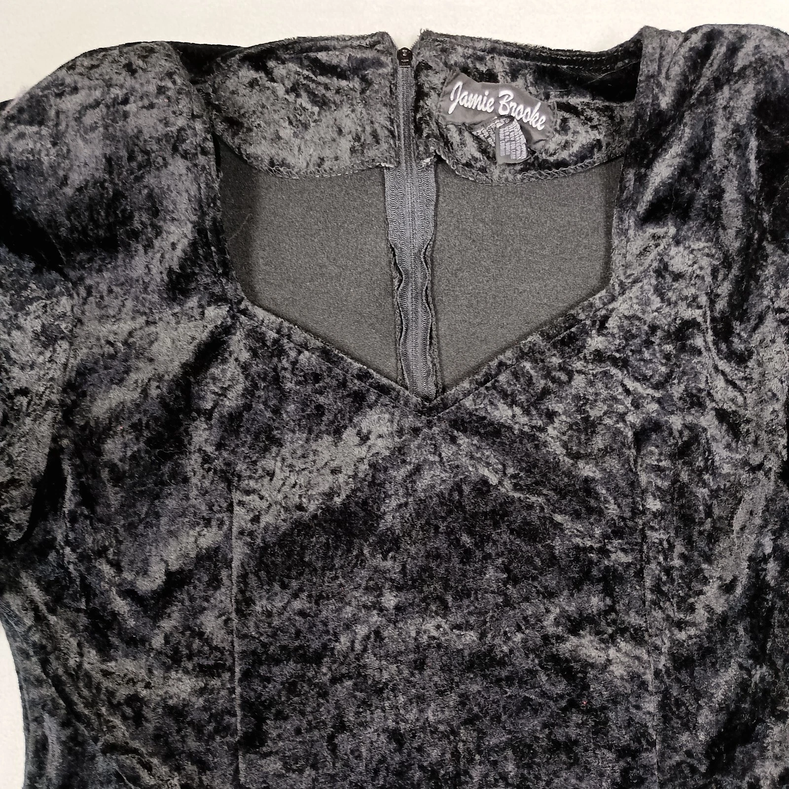 VALENTINO Abito vintage Jamie Brooke taglia M nero vellutato stravagante gotico strega anni 90