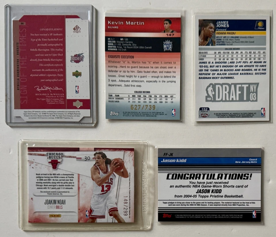 Tarjeta de baloncesto Topps lote mixto de 5 novato, refractor, serie #, automática, juego usado Foto 4 de 4