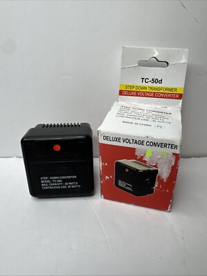 50 Watts Deluxe Voltage Converter 220 Volt down to 110 Volts Travel Adapter