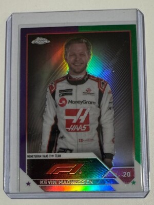 Kevin Magnussen Topps Chrome Formula 1 2023 Purple Green Refractor Haas F1 Team