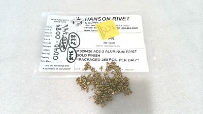HANSON RIVET MS20426-AD2-2 ALUMINUM RIVET, GOLD FINISH (LOT OF 237) | eBay