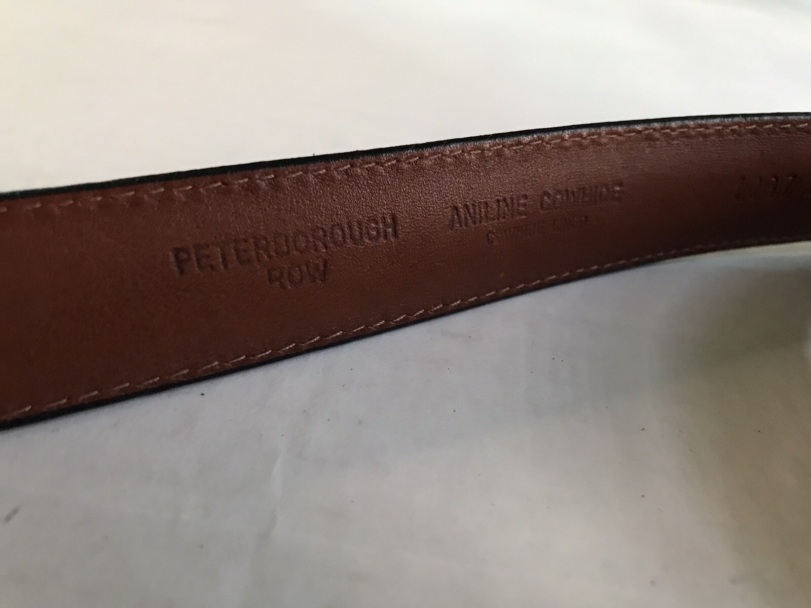 VTG Peterborough Row Belt Red Brown Leather Mens Size 36 Bloomingdales