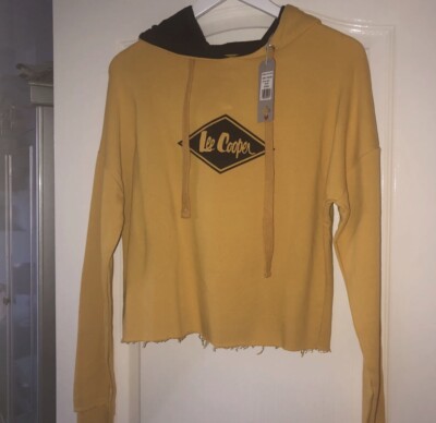 Lee Cooper Ladies Mustard  Cropped Sweatshirt UK  Approx 14? BNWT HOODIE