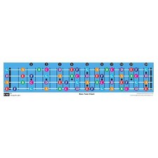 Bass Guitar Fretboard Note Chart Learn to Play Guitar and Music Theory Suitab...