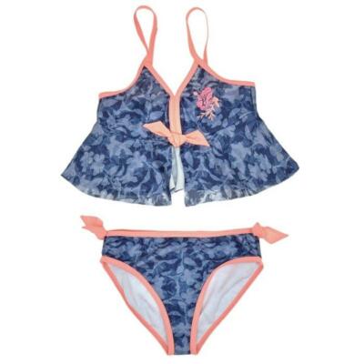 JANTZEN Girls 8 Floral Denim Print 2-Pc. Tankini Swim Set NWT