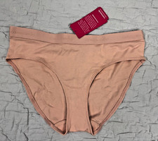 Commando Pima Cotton Micro Rib Bikini Underwear Panties, Small, Apricot