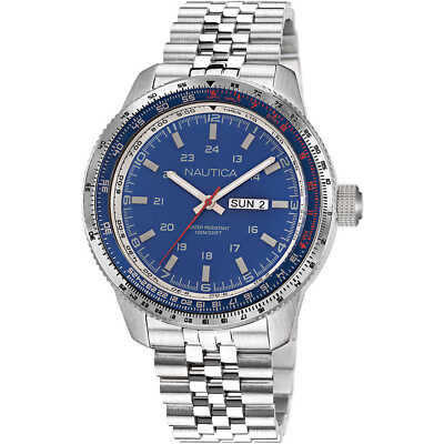 Herrenuhr NAUTICA PIER 39 NAPP39S24 Stahlarmband Blau Sub 100mt