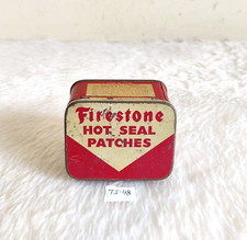 1940er Vintage Firestone Hot Seal Patch Werbe-Blechdose Automobil Alt lTI48