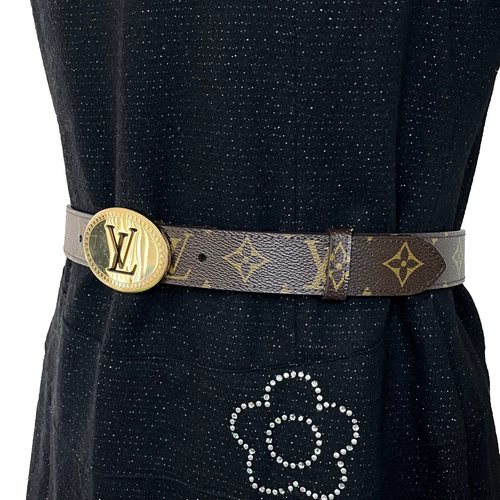 Louis Vuitton Monogram Saint Tulle Oval Belt 80/32 M9842 Auth Used - Picture 22 of 22