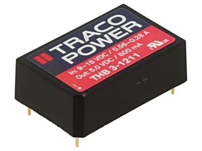 THB 3-1211 Wandler: DC/DC 3W UEing: 9-18V 5VDC IAusg: 600mA DIP24 13g TRACO POWE